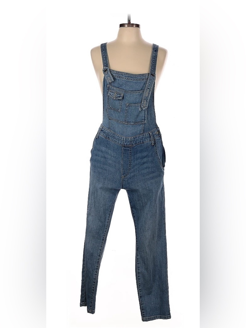 Free People Blue Denim Overalls